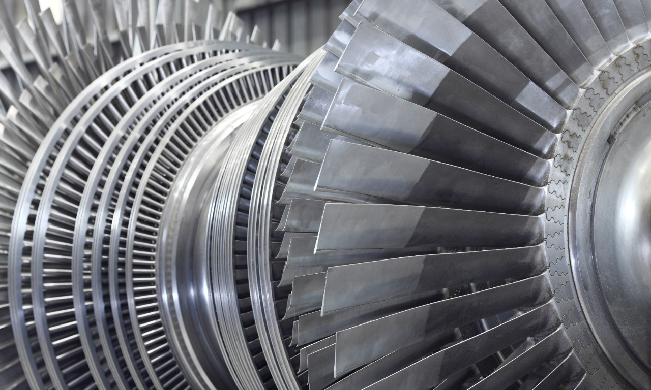 Internal rotor of a steam Turbine at workshop